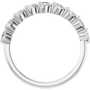 14K White 9/10 CTW Lab-Grown Diamond Anniversary Band