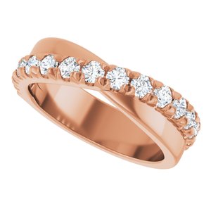 14K Rose 7/8 CTW Lab-Grown Diamond Anniversary Band