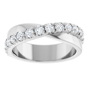 14K White 7/8 CTW Lab-Grown Diamond Anniversary Band