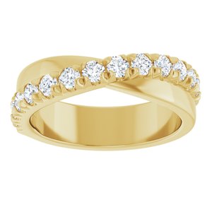 14K Yellow 7/8 CTW Lab-Grown Diamond Anniversary Band