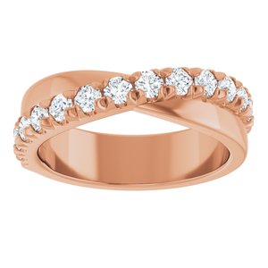 14K Rose 7/8 CTW Lab-Grown Diamond Anniversary Band