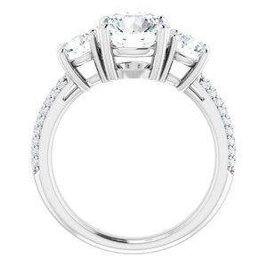 Platinum  8 mm Round Engagement Ring Mounting