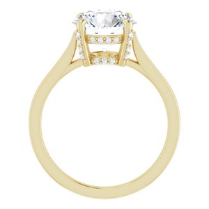 14K Yellow 9 mm Round Engagement Ring Mounting