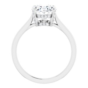 Platinum 10x8 mm Oval Engagement Ring Mounting