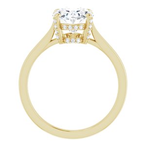 14K Yellow 10x8 mm Oval Engagement Ring Mounting