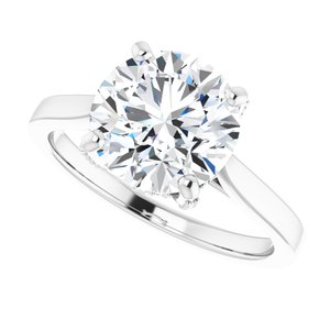 Platinum 9 mm Round Engagement Ring Mounting