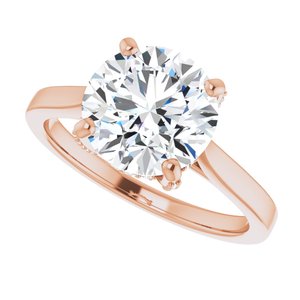 14K Rose 9 mm Round Engagement Ring Mounting