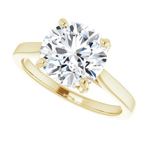 14K Yellow 9 mm Round Engagement Ring Mounting