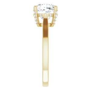 14K Yellow 8 mm Cushion Engagement Ring Mounting