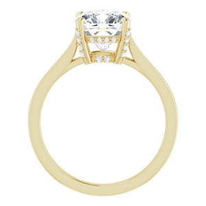 14K Yellow 8 mm Cushion Engagement Ring Mounting