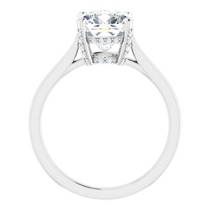 Platinum 8 mm Cushion Engagement Ring Mounting