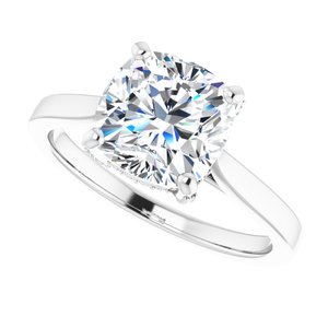 Platinum 8 mm Cushion Engagement Ring Mounting