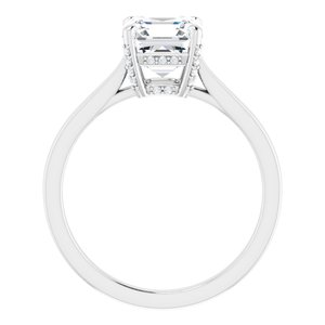 Platinum 7 mm Asscher Engagement Ring Mounting