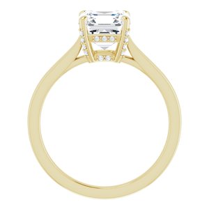 14K Yellow 7 mm Asscher Engagement Ring Mounting