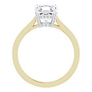 14K Yellow/White 7 x 7 mm Asscher Engagement Ring Mounting