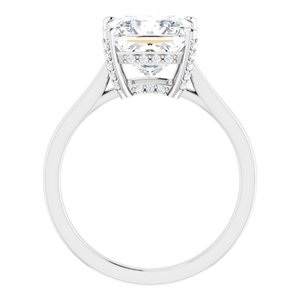 Platinum 8 mm Square Engagement Ring Mounting