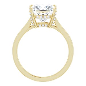 14K Yellow 8 mm Square Engagement Ring Mounting