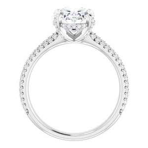 Platinum 10x8 mm Oval Engagement Ring Mounting