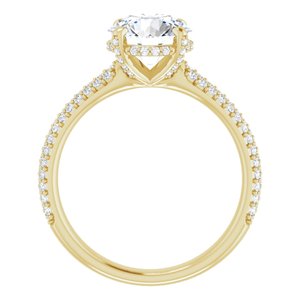 14K Yellow 8 mm Round Engagement Ring Mounting