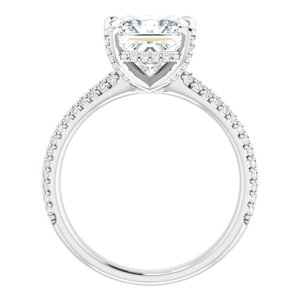 Platinum 7.5 mm Square Engagement Ring Mounting