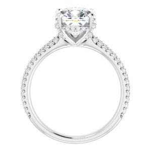 Platinum 8 mm Cushion Engagement Ring Mounting