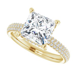 14K Yellow 7.5 mm Square Engagement Ring Mounting