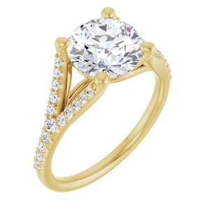 14K Yellow  8.2 mm Round Engagement Ring Mounting