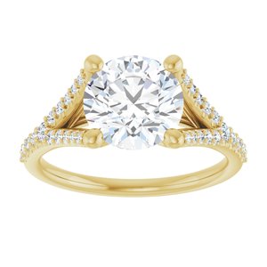 14K Yellow  8.2 mm Round Engagement Ring Mounting