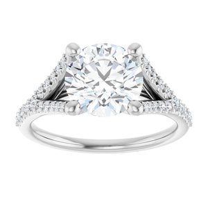 Platinum  8.2 mm Round Engagement Ring Mounting