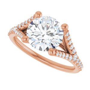 14K Rose  8.2 mm Round Engagement Ring Mounting