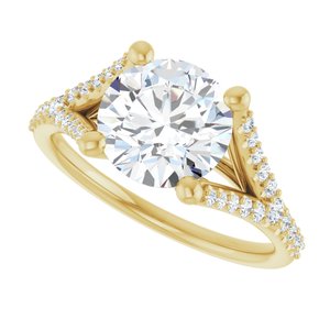 14K Yellow  8.2 mm Round Engagement Ring Mounting