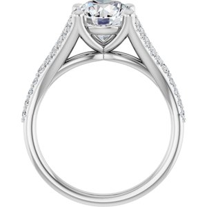 Platinum  8.2 mm Round Engagement Ring Mounting