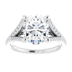 Platinum  10x8 mm Oval Engagement Ring Mounting