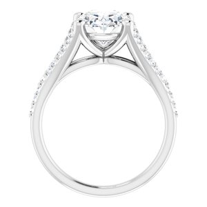 Platinum  10x8 mm Oval Engagement Ring Mounting