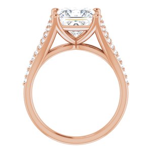 14K Rose  7.5 mm Square Engagement Ring Mounting