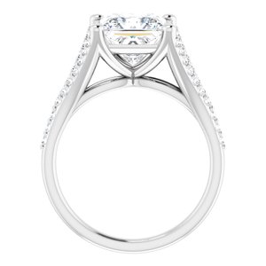 Platinum  7.5 mm Square Engagement Ring Mounting