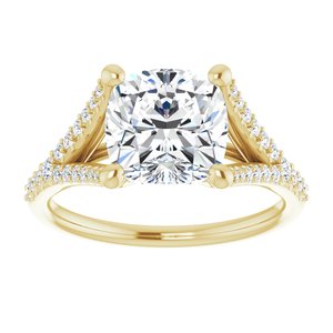 14K Yellow  8 mm Cushion Engagement Ring Mounting