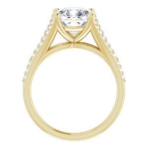 14K Yellow  8 mm Cushion Engagement Ring Mounting