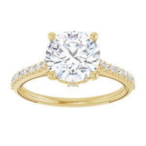 14K Yellow  8.2 mm Round Engagement Ring Mounting