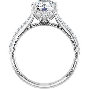 Platinum  8.2 mm Round Engagement Ring Mounting