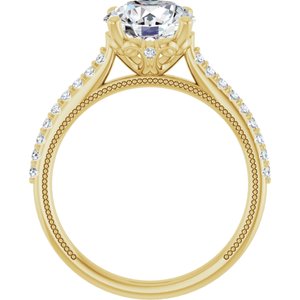 14K Yellow  8.2 mm Round Engagement Ring Mounting