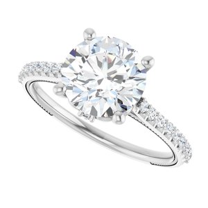 Platinum  8.2 mm Round Engagement Ring Mounting