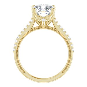 14K Yellow  8 mm Cushion Engagement Ring Mounting