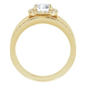 14K Yellow 6.5 mm Round 1/2 CTW Natural Diamond Semi-Set Engagement Ring