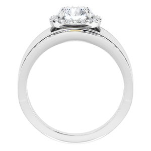 Platinum 6.5 mm Round 1/2 CTW Natural Diamond Semi-Set Engagement Ring