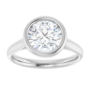 Platinum  8 mm Round Solitaire Engagement Ring Mounting