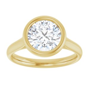 14K Yellow  8 mm Round Solitaire Engagement Ring Mounting