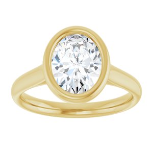 14K Yellow  9x7 mm Oval Solitaire Engagement Ring Mounting