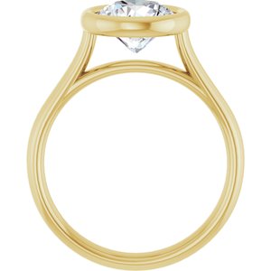 14K Yellow  8 mm Round Solitaire Engagement Ring Mounting