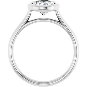 Platinum  9x7 mm Oval Solitaire Engagement Ring Mounting